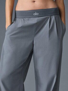 ALO Yoga Steel Grey Trousers (Regular Size) 😆😆Wide-leg Casual